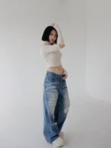 リブカットTシャツ/Rib Cut T-shirt (2color)