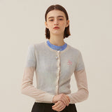 キルシーミドルチェリーニットスリムカーディガン／MIDDLE CHERRY KNIT SLIM CARDIGAN [LIGHT GRAY] (6694822314102)