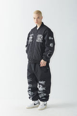 ロゴパッチバーシティジャケット/BSR2223FWJK020 DFR LOGO PATCH VARSITY JACKET BLACK