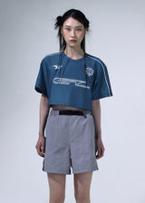 Sports Crop T-Shirts - Blue