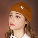 Monogram label beanie