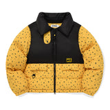 COLORING GRID PATTERN CROP DOWN JUMPER [LIGHT YELLOW]