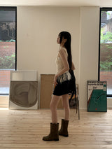 ティートンレトロポケットミニデニムスカート/Teaton Retro Pocket Mini Denim Skirt
