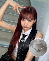 [VIVIZ Eunha, KISS OF LIFE Julie Necklace] Baroque Angel Pearl Choker Necklace - Silver Color