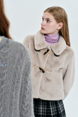TOGGLE POINT CROP FUR JACKET [GRAY]