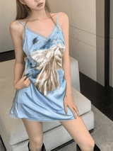 スカイシルクスリーブレスドレス