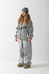 BSR2223FWJK008 STRIPE LOGO PADDING JUMPER WHITE BLACK