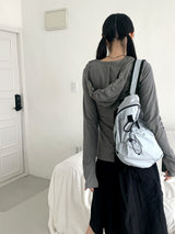 Rti Vintage V-neck Lace Hooded Long Sleeve T-shirt