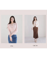 Soft round wool cardigan
