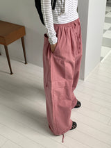 Liverd Cargo Pocket Washing Linen Two-Way Jogger Wide Pants