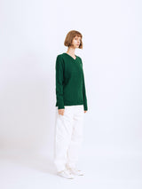 マークVネックケーブルニットセーター/RCH mark v neck cable knit sweater green