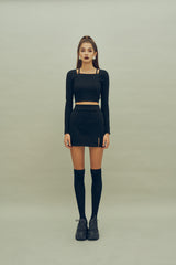 ポイントスリットミニスカート / HIDE Slit Skirt (4606068359286)