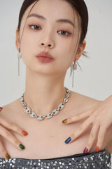 WHITE CUBIC EARRING 
