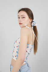 セット ハイティーンノースリーブクロップトップス&シュシュ / SET Highteen Sleeveless Crop Top Scrunchie Blue