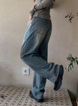 SD Washed Denim Wide Pants
