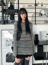 ボカシウェーブルーズニット/Bokashi weave loose knit