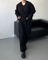 スティッチマクシワイドデニム / MG709,710 Stitch Maxi Wide Denim (2 colors)