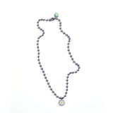 White & Mint daisy surgical necklace 82