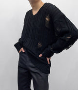 ウィステッドダメージニット/SK wisted damage knitwear (4 colors)