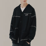 ミックスニットカーディガン / MIXED KNIT CARDIGAN_BLACK