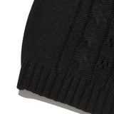 SMALL CHERRY CABLE CROP KNIT VEST [BLACK]