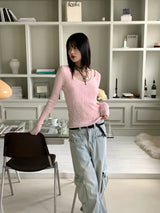 Washed Pocket Cargo Light Blue Long Wide Denim Pants