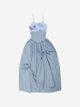 アンバランスシャーリングワンピース / UNBALANCED SHIRRING LONG DRESS #BLUE