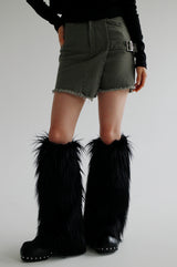 ファーレッグウォーマー/Fur Leg Warmer [ Black ]