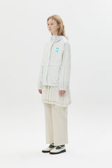 キルシーチェリールーバーラベルジップアップフーディジャケット/ CHERRY RUBBER LABEL WOVEN ZIP UP HOODIE JUMPER [CREAM] (6671083438198)