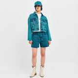 SOJU DENIM CROP TRUCKER JACKET