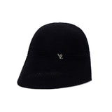 VZ stud logo summer knit bonnet hat Black