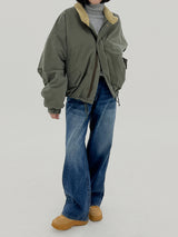 ウールショートパッドジャンパー / Wool short padded jumper (2color)