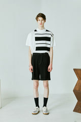 MOCK NECK HALF STRIPE KNIT T-SHIRT (6554118226038)