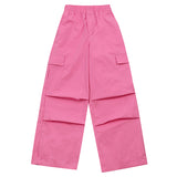 PINK OVERSIZE STRING CARGO PANTS