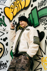 FLEECE MA-1 PADDED JACKET - KHAKI