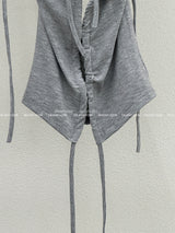 Eiffel Backless Sleeveless Cardigan Set