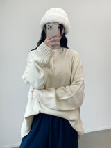 W Round Knit Cardigan