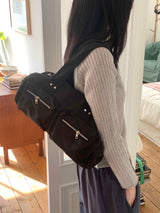 Tatoon nylon two-pocket shoulder bag