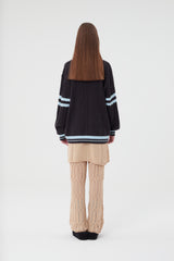 ミドルチェリーVネックニット／MIDDLE CHERRY V-NECK KNIT [CHARCOAL]