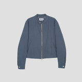 ハイカラースエードジャケット / HIGH COLLAR SUEDE JACKET, BLUE