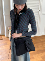 Mighty Zipper Square Mini Messenger Cross Bag