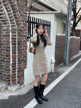 Western collar mini dress