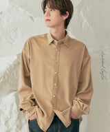 Solid Suede Shirt S95 Beige