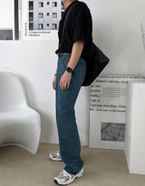 Well Vintage Washing Long Wide Denim Pants (209) (6568257716342)