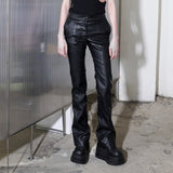 レザーブーツカットパンツ / Leather Bootcut Pants
