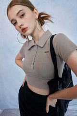 HIDE Collar Button Top (Light Khaki) (6570967400566)