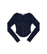 PNFメイド ベベスナップボタントップ / PNF made Bebe snap button top
