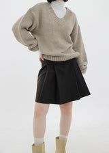 ターンプラネットミディスカート/Turn pleat midi skirt (3color)