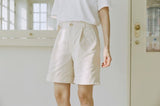 ユニセックスカフハーフパンツ/unisex cuff half pants cream
