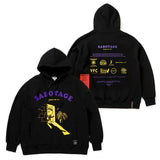 SABOTAGE OVERSIZED HEAVY SWEAT HOODIE EMERALD / BLACK (6621939171446)